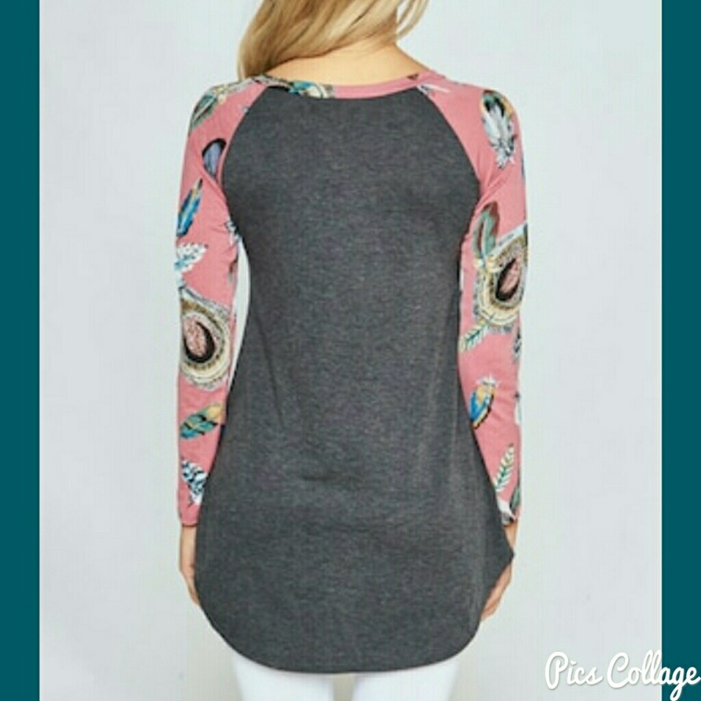 Feathers & Cactus Raglan Top - Picture 3 of 7